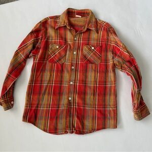 Vintage ELY Cattlemen Men's Red Plaid Shirt